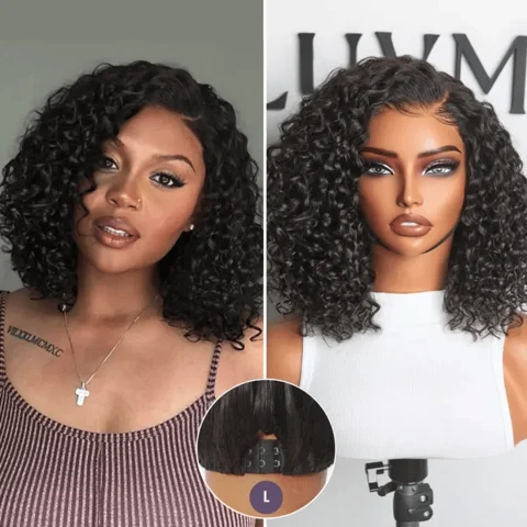 All-Day Comfort™ Deep Wave Curly Human Hair Wig with HD Lace, glueless design, pre-cut lace, and natural-looking deep wave curls