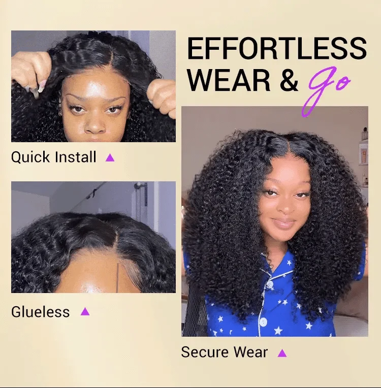 Beginner Friendly 220% Density Glueless 5x5 Closure Pre-Cut Lace Afro Curly Wig Flexi-Fit Drawstring Cap-17