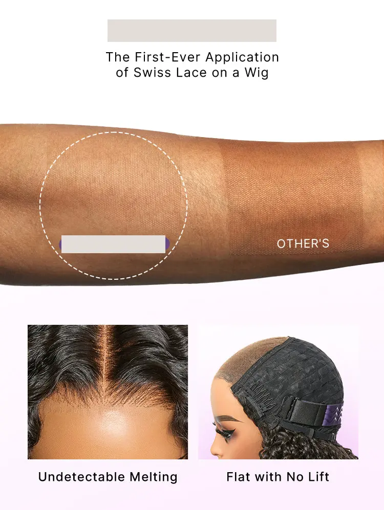 Wear & Go Ombre Brown Fluffy Curly 180% Density Glueless 5x5 Closure HD Lace Wig Pre-Cut Lace-12
