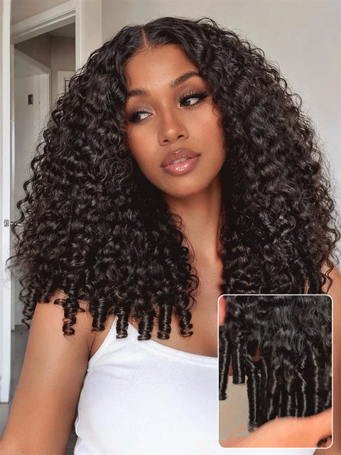 All-Day Comfort Wig 180% Density Burmese Curly Finger Coil Ends PartingMax Glueless 7x6 Closure HD Lace Wig Pre-Cut Lace-14