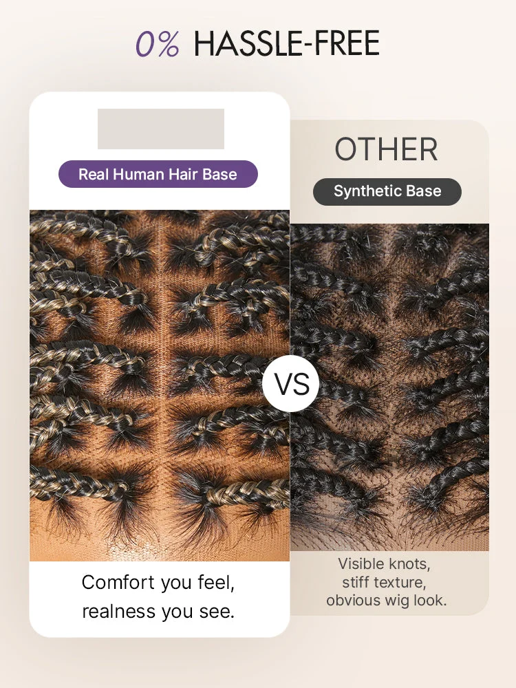OwnScalp™ 613 Blonde Salon-Like Braids with a Real Scalp Look Full HD Lace Knotless Box Braided Wig Drawstring Cap - US Only-18