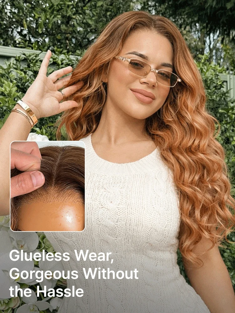 Ombre Ginger Loose Wave 180% Density Glueless 5x5 Closure HD Lace Wig Pre-Cut Lace Flexi-Fit Drawstring-11