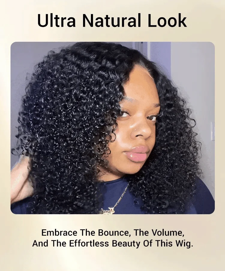 Beginner Friendly 220% Density Glueless 5x5 Closure Pre-Cut Lace Afro Curly Wig Flexi-Fit Drawstring Cap-15