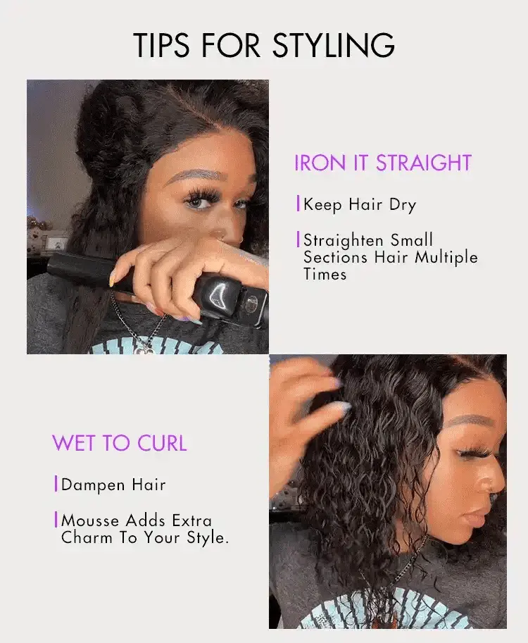 Wet and Wavy Brown Highlight Glueless 5x5 Closure Pre-Cut Lace Water Wave Wig-11