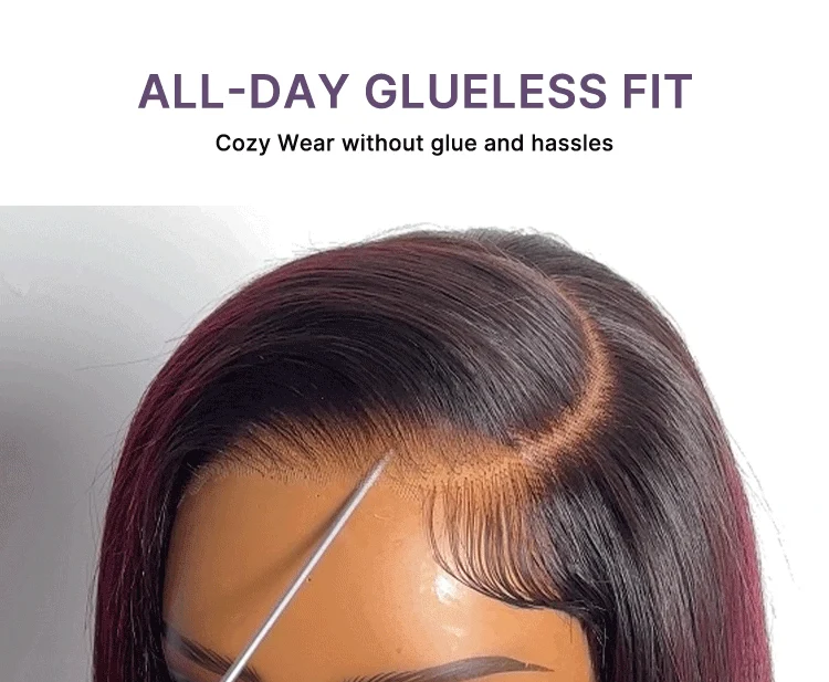 All-Day Comfort Wig 180% Density Rich Dark Plum Bone Straight with Baby Hair PartingMax Glueless 7x6 Closure HD Lace Wig Pre-Cut Lace-22