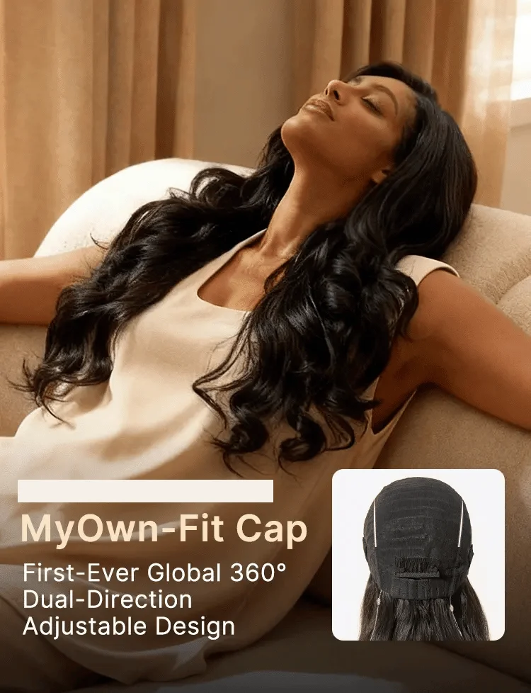 MyOwn-Fit PartingMax Glueless Personalized Comfort Wig 250% Density Bone Straight with Baby Hair 7x6 Closure HD Lace Wig Pre Cut & Plucked & Bleached Ready to Go-12