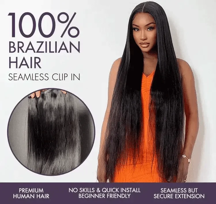 Show silky of clip in hair