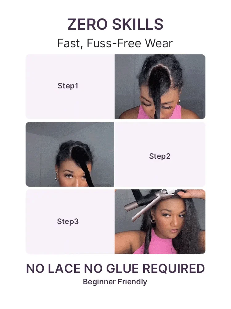 True Scalp Yaki Straight V Part Glueless Human Hair Wig Flexi-Fit Drawstring-15