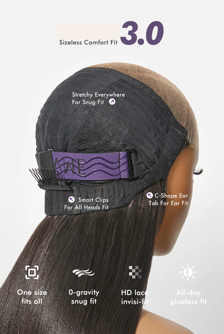 All-Day Comfort™ Wig 180% Density Ombre Brown Butterfly Cut Layered Light Yaki Straight Glueless 7x6 Closure HD Lace Human Hair Wig Pre-Cut Lace-66