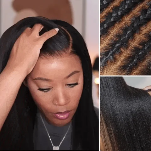 PreMax Wigs Nature Max Yaki Straight 13x6 HD Lace Glueless Frontal Wig with human hair, ear-to-ear style