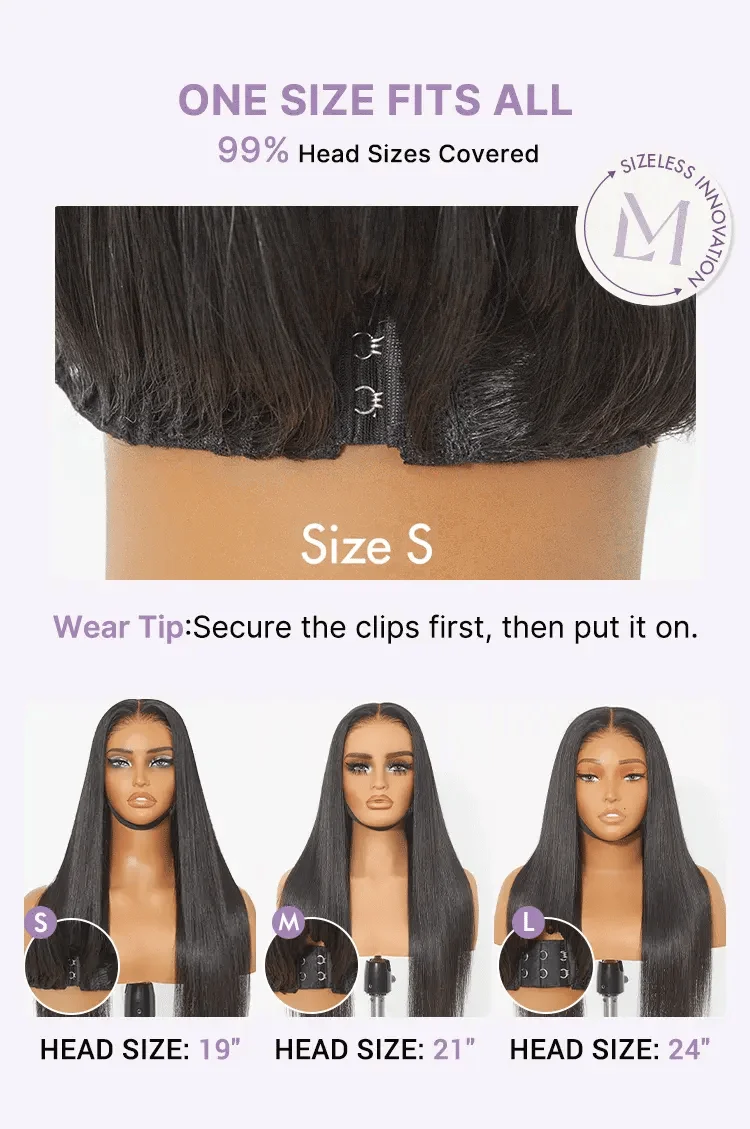 All-Day Comfort™ Wig 180% Density Bone Straight with Baby Hair PartingMax Glueless 7x6 Closure HD Lace Wig Pre-Cut Lace-22