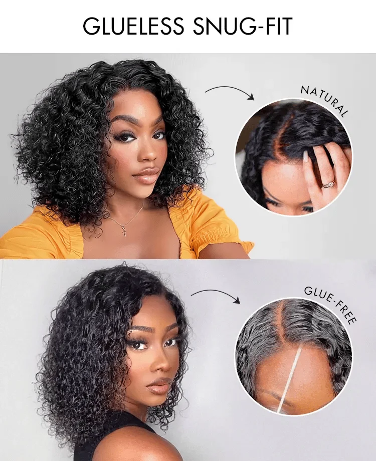 Wet and Wavy Brown Highlight Glueless 5x5 Closure Pre-Cut Lace Water Wave Wig-12