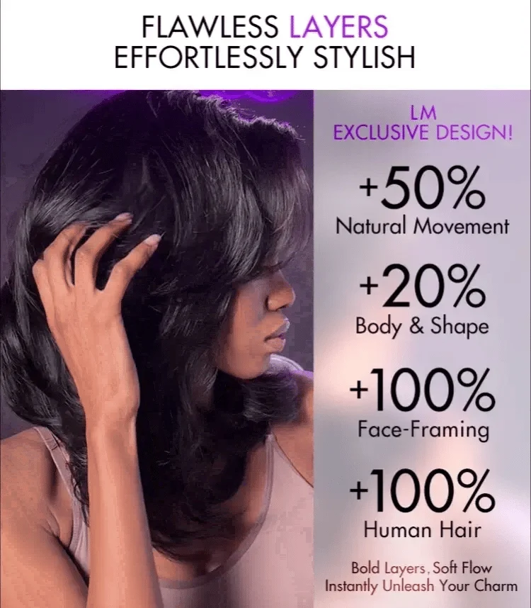 -Effortlessly Chic Butterfly Cut Layered Wavy Glueless HD Minimalist Lace Short Wig-26