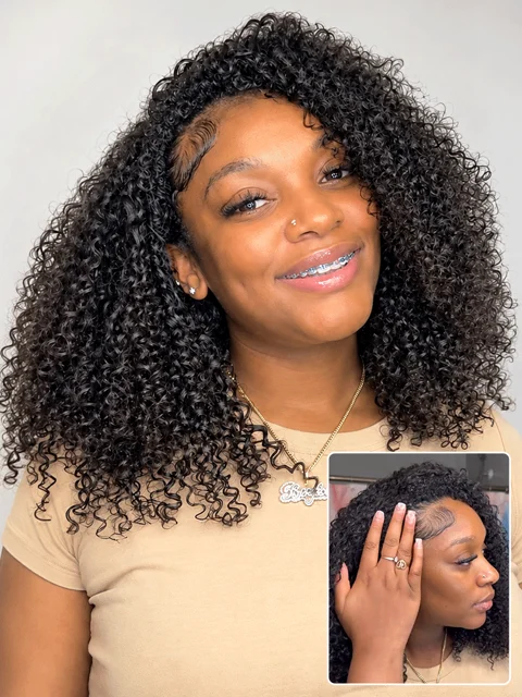 Too Easy Texture™ 3-In-1 Half Wig 180% Density Kinky Curly Glueless Flexi-Fit Drawstring Wig-46