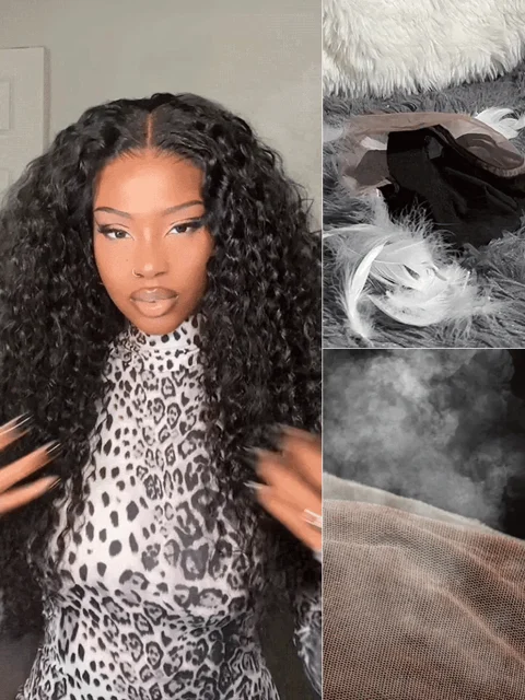 AiryFit™ water wave curly 5x5 closure wig with pre-cut lace, snugfit, glueless design, and scalp care features