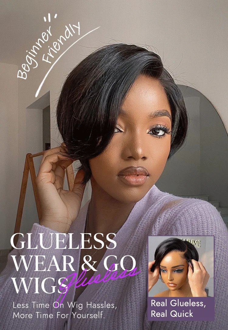 Affordable Pixie Cut Minimalist HD Lace Glueless Wig Pre-Cut Lace-39