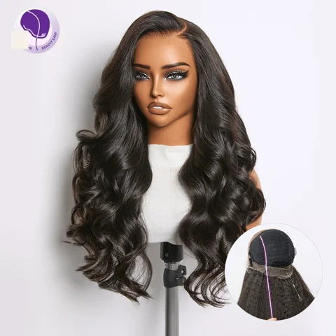 MyOwn-Fit 360 HD Lace Body Wave Wig with pre-cut lace, natural hairline, flexible fit, and invisible lace detailing.