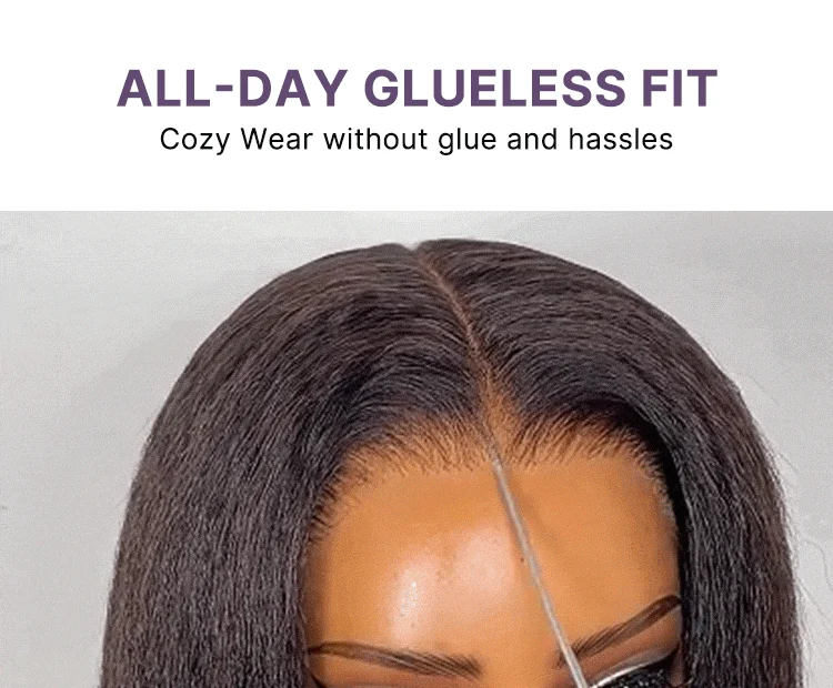 New Customers Only | 180% Density Light Kinky Straight Butterfly Cut Layered Glueless 7x6 Closure HD Lace Wig Pre-Cut Lace-23