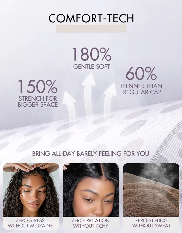 AiryFit™ Scalp Care Wigs - Blonde Highlight Water Wave Snugfit Glueless 5x5 Closure Lace Long Curly Wig Pre-Cut Lace-03