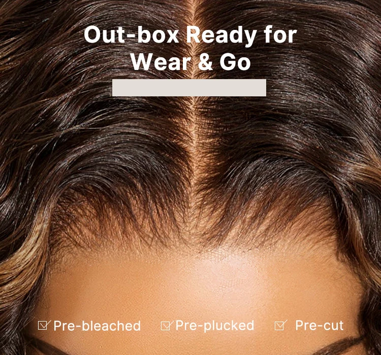 All-Day Comfort™ Wig PartingMax Brown Highlights Funmi Curly 7x6 Closure HD Lace Glueless Wig Pre Cut Lace-121