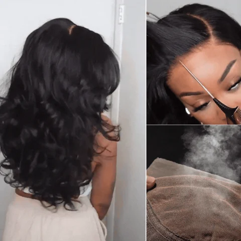 AiryFit™ deep parting loose body wave human hair wig with 11x6 HD lace, glueless design and natural scalp appearance