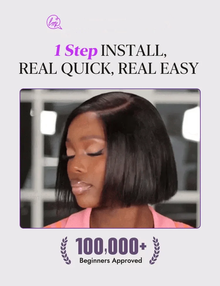 Put On & Go Blunt Cut Straight Bob Minimalist HD Lace Glueless C Part Wig-25