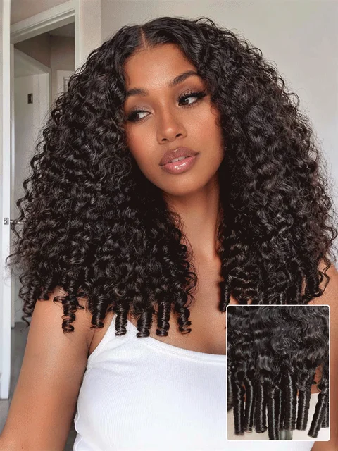 New Customers Only | All-Day Comfort Wig 180% Density Burmese Curly Finger Coil Ends PartingMax Glueless 7x6 Closure HD Lace Wig Pre-Cut Lace-01