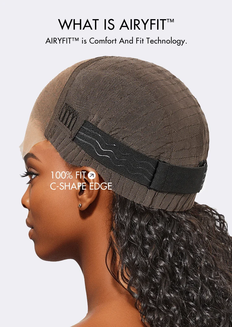 Special Deal | AiryFit™ Scalp Care Wigs | Effortless Water Wave Snugfit Glueless 5x5 Closure Pre-Cut Lace Curly Wig-14