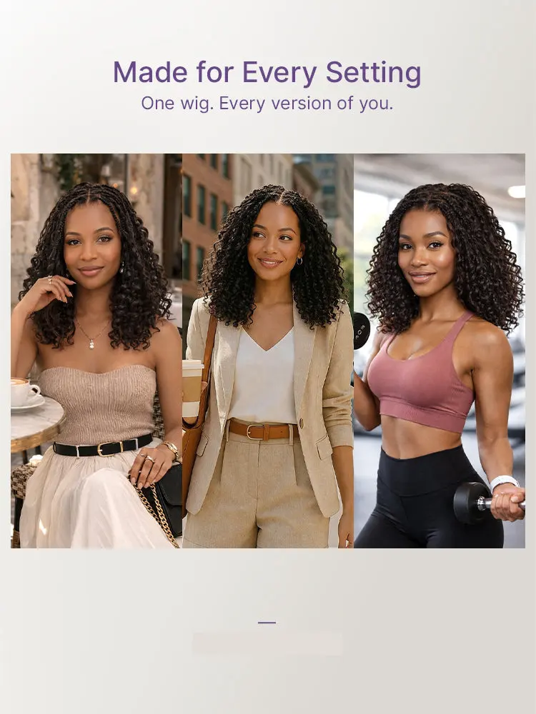 Readitress™ Pre-Separated Feather Crochet Human Hair Extensions Deep Wave / Kinky Straight Protective Style with Free Gifts - US Only-40