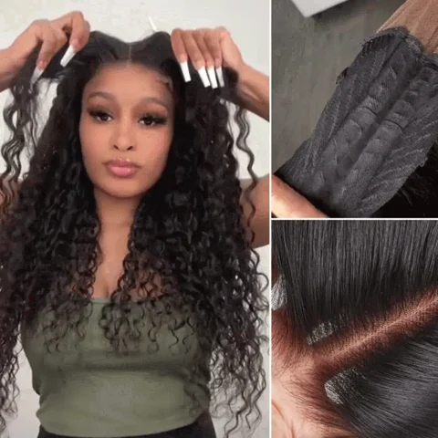 AirFit™ Scalp Care Water Wave Human Hair Wig with deep parting, HD lace, curly style, glueless 11x6 frontal, natural look