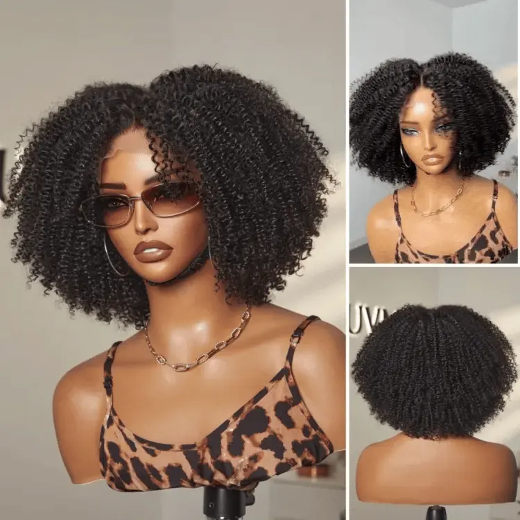 Special Deal | Breathable Cap Natural Bouncy Fluffy Jerry Curl Glueless 5x5 Closure Lace Wig Ready to Go-01