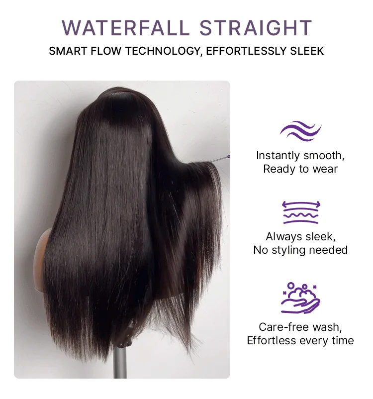 All-Day Comfort Wig 180% Density Bone Straight with Baby Hair PartingMax Glueless 7x6 Closure HD Lace Wig Pre-Cut Lace-12
