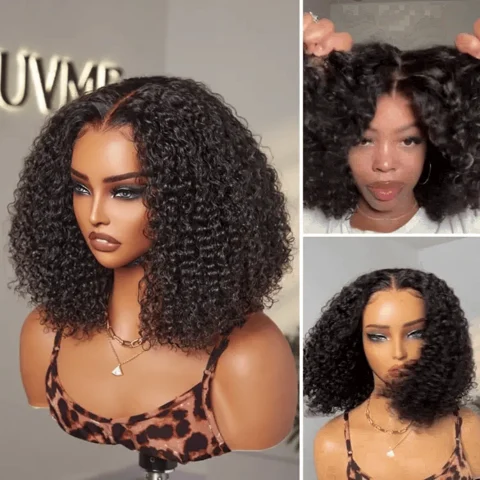 Crownease™ Go Natural Ease soft kinky curly 5x5 closure HD lace wig, glueless, ready-to-wear, natural hair appearance