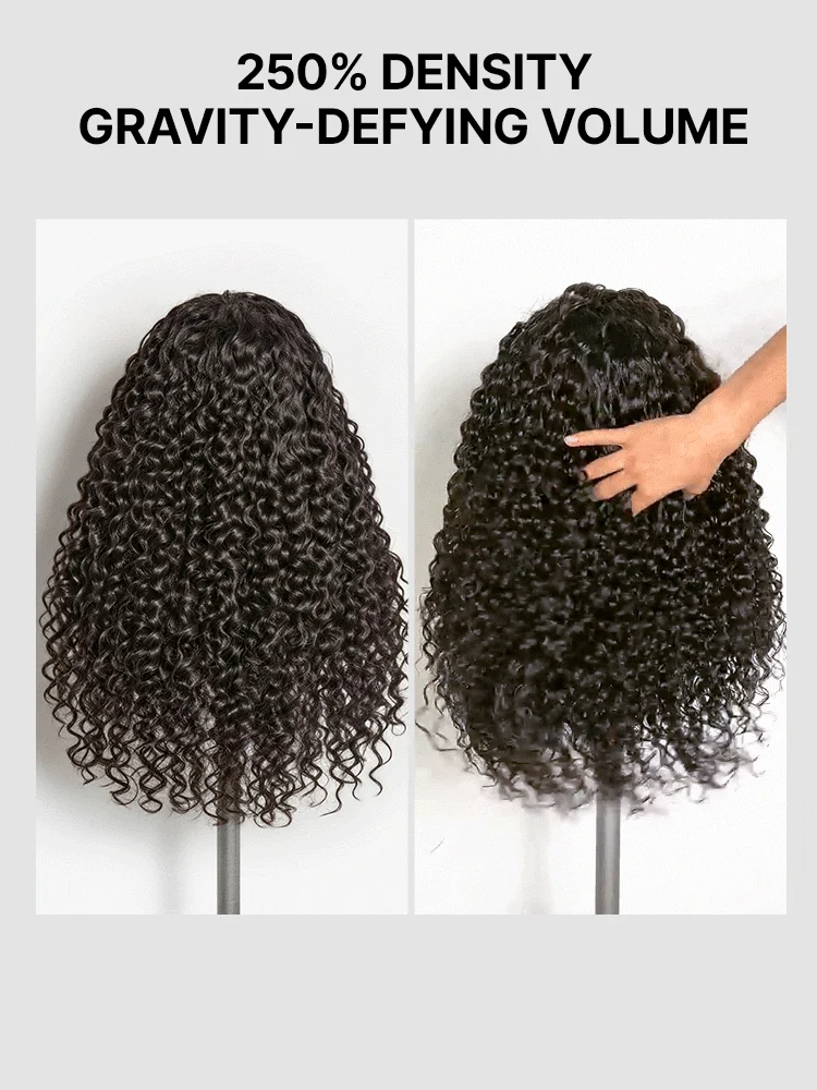 Fluffy & Full 250% Density Water Wave Glueless Half Wig Flexi-Fit Drawstring