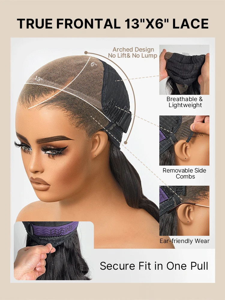 NatureMAX™ 250% Density Loose Wave Glueless 13x6 HD Lace Front High Density Long Wig Pre-Cut Lace Flexi-Fit Drawstring Cap-23