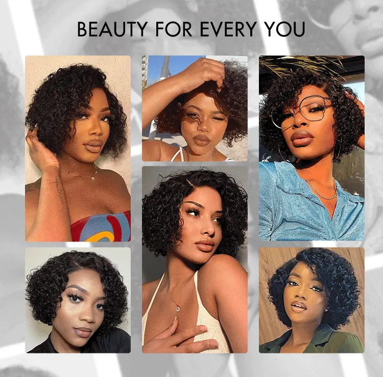 Weekly Special | Trendy Short Cut Curly Minimalist HD Lace Glueless Side Part Wig 100% Human Hair