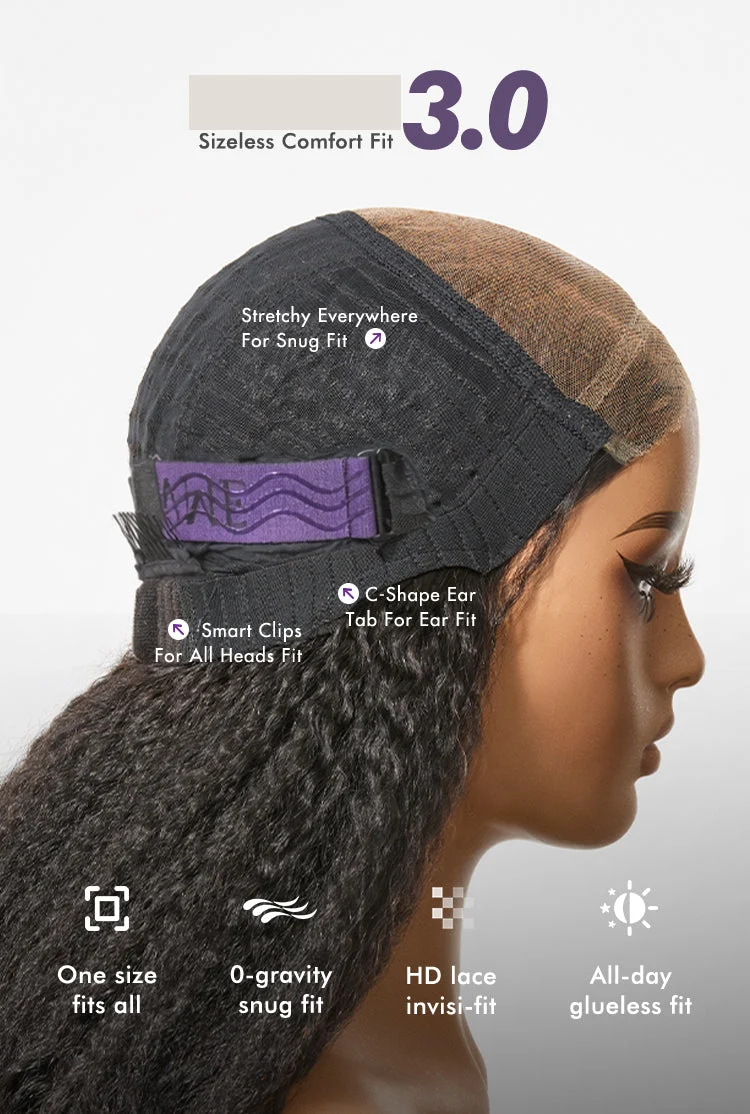 All-Day Comfort Wig PartingMax Natural Black Kinky Straight to Curly 7x6 Closure HD Lace Glueless Wig Pre Cut Lace-13