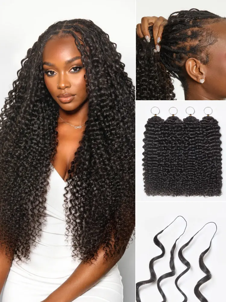 Miracle Knots crochet hair extensions with wet and wavy water wave texture, lightweight pre-looped human hair for protective styles.