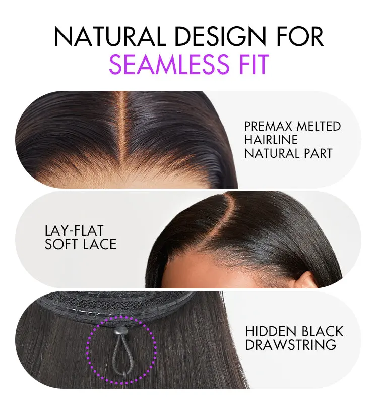 Tiktok Exclusive | PreMax 180% / 250% Density Water Wave Glueless Flexi-Fit Drawstring 13x4 Frontal Lace Fluffy Curly Wig Pre-Cut Lace-16