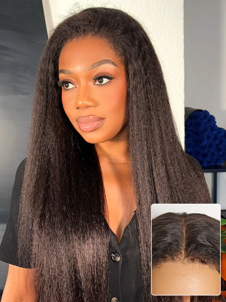 VIP DAY ONLY - All-Day Comfort Wig 4C Kinky Edges Kinky Straight Glueless 7x6 Closure HD Lace Human Hair Wig Pre-Cut Lace-01