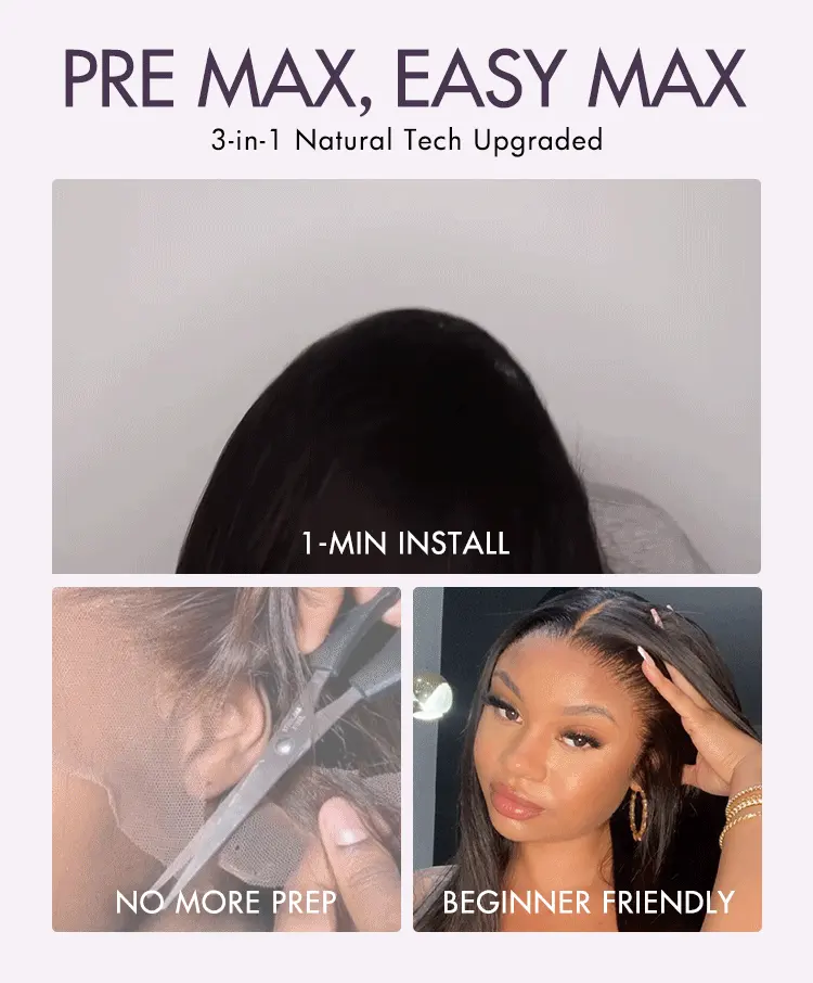 New Customers Only | PreMax Wigs - Honey Blonde Highlight / Natural Black / Ombre Blonde Bouncy Body Wave Glueless 13x4 Frontal Lace Human Hair Wig-18