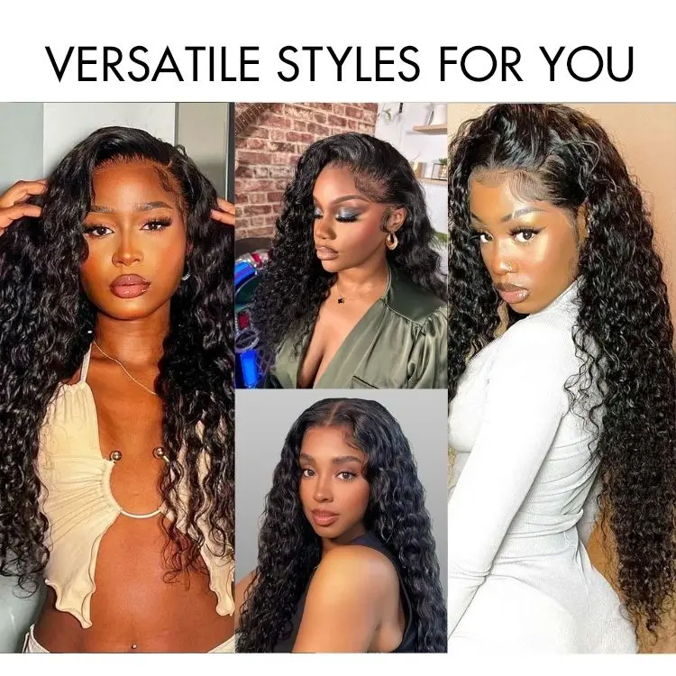 Tiktok Exclusive | PreMax 180% / 250% Density Water Wave Glueless Flexi-Fit Drawstring 13x4 Frontal Lace Fluffy Curly Wig Pre-Cut Lace-19