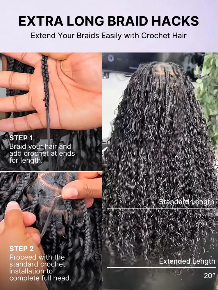 Miracle Knots Colored Crochet Hair Wet and Wavy Ombre | Mix Brown for Boho Braids | Crochet Weaves|  Fulani Braids | Twists Pre-Separated Lightweight Full & Soft Pre-Looped Human Hair Extensions Protective Style-73