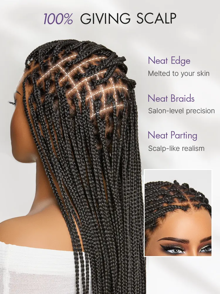 OwnScalp Salon Braids Super Natural Scalp Full HD Lace Knotless Box Braided Wig Flexi-Fit Invisi Drawstring Cap-18