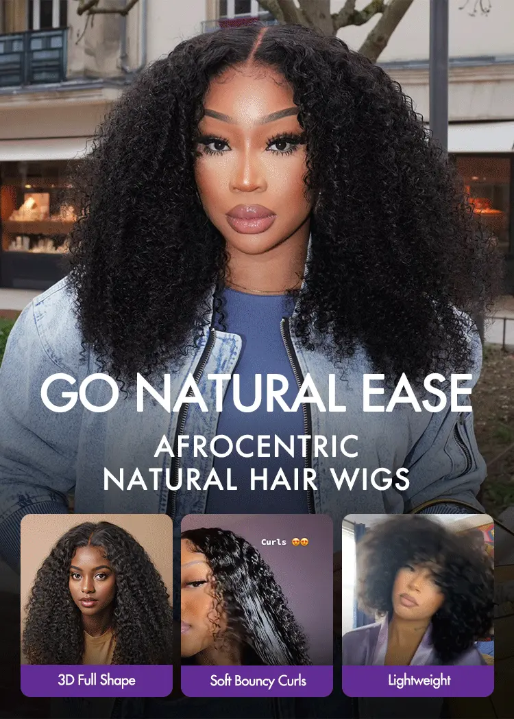 Go Natural Ease | Kinky Curly Full Hair Glueless 5x5 Closure Lace Long Curly Wig Ready to Go - US Only-14