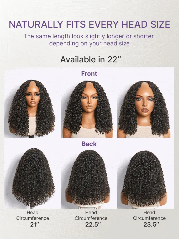 True Scalp Burmese Curly V Part Glueless Human Hair Wig Flexi-Fit Drawstring-21