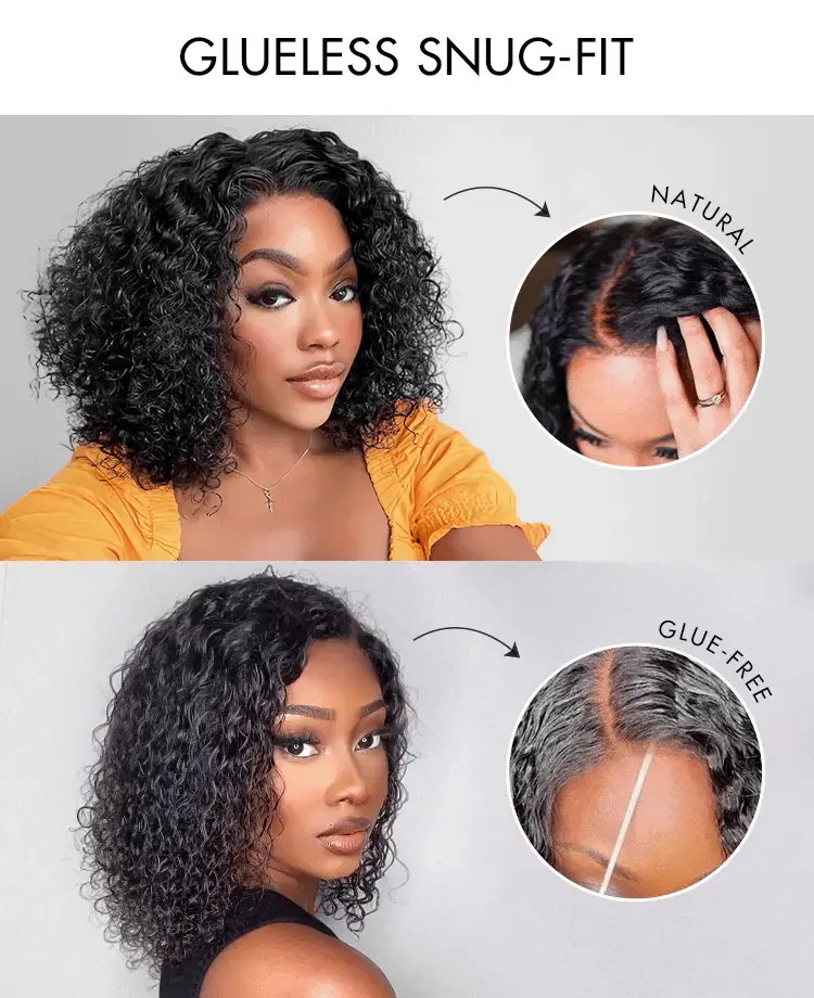 Wet and Wavy 5x5 Closure Pre-Cut Lace Water Wave Wig Glueless Side Part Human Hair Wig-30