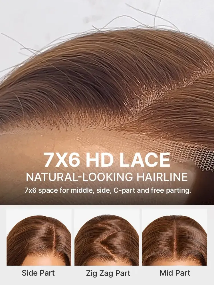 All-Day Comfort Wig 180% Density Chocolate Brown Loose Wave PartingMax Glueless 7x6 Closure HD Lace Wig Pre-Cut Lace