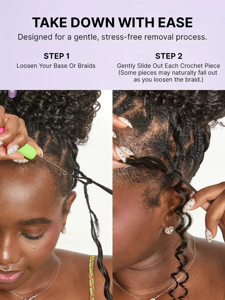 Miracle Knots Crochet Hair Burmese Curly for Boho Braids | Crochet Weaves | Fulani Braids | Twists Pre-Separated Lightweight Full & Soft Pre-Looped Human Hair Extensions Protective Style-47