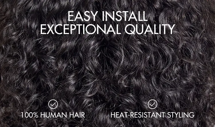 Protective V Part Glueless Long Wig 100% Human Hair (Kinky Straight / Body Wave / Jerry Curly)-04